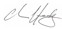 Image of acting teacher Christopher Heahy signature. Picture